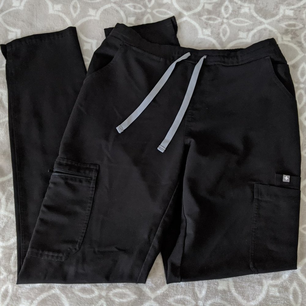 Wear Figs Black Yola Skinny Scrub Pants -S/T